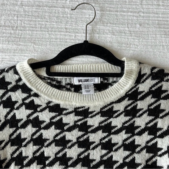 William Rast Hi-low black and white houndstooth sweater - Size XS - Picture 4 of 5